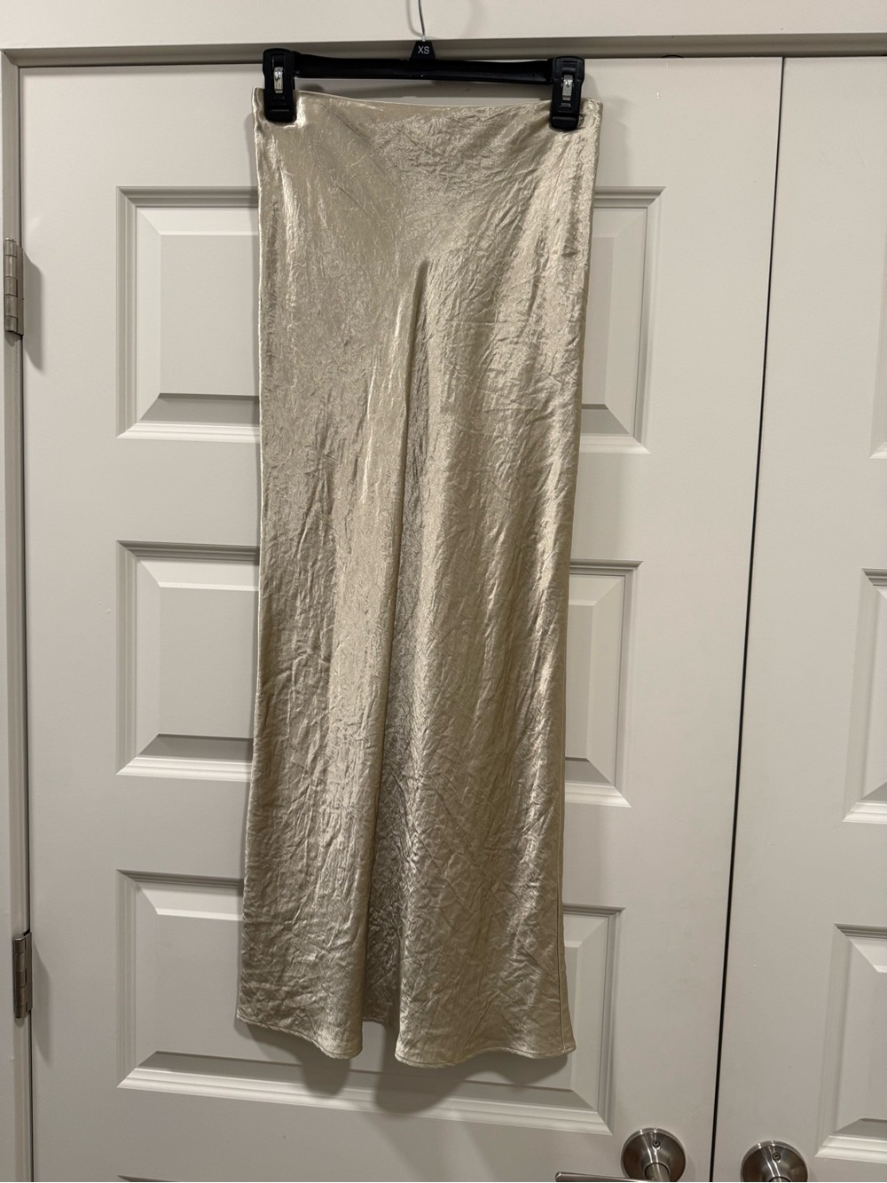Hugo Boss Champagne Satin Maxi Slip Skirt